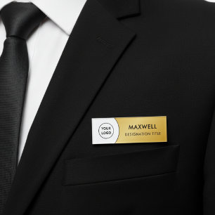 Badge D'identification Ajouter un logo Titre d'aimant élégant simple mo