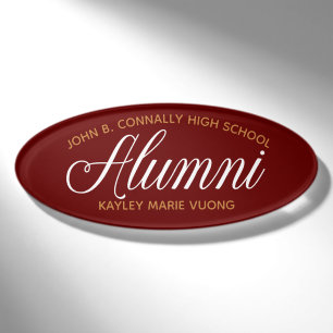 Badge D'identification Alumi Maroon Gold High School Réunion personnalisé