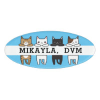 Amusant Cadre de chats multicolores bleu