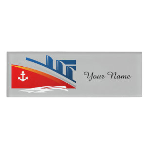 Badge D'identification Ancre nautique Bateau Sea Ocean Ship Nom du logo