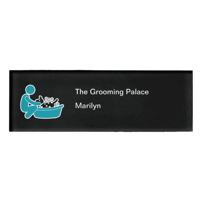 Badge D'identification Animaux de compagnie Grooming Nom du personnel Tag (Devant)