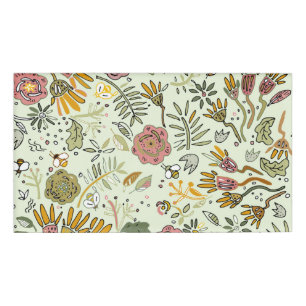 Badge D'identification Aquarelle Florale Fleurs d'abeille Élégante Modern