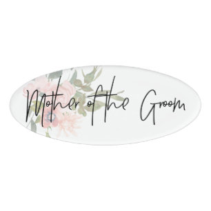 Badge D'identification Aquarelle florale Mariage Mère du marié