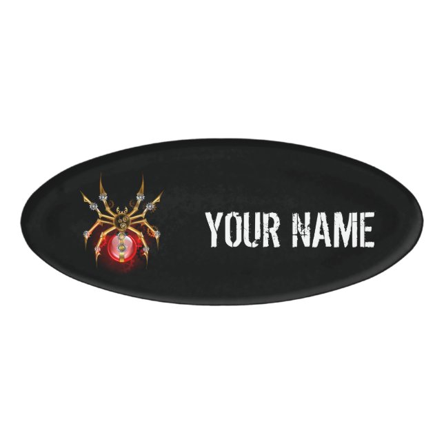 Badge D'identification Araignée en vapeur noire (Devant)