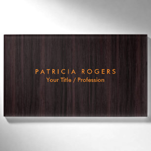 Badge D'identification Arrière - plan en bois Orange Brown Professionnel