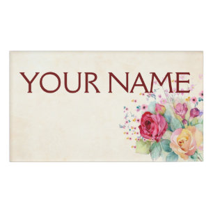 Badge D'identification arrière - plan Rose - Customisez votre propre