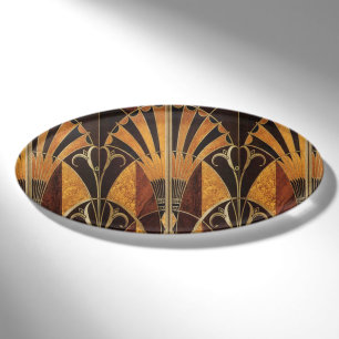 Badge D'identification art Nouveau, art déco, vintage, couleurs en bois,
