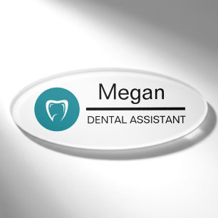 Badge D'identification Assistant Dentaire Logo Dent Personnalisé
