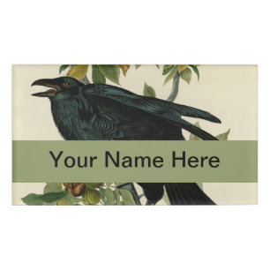 Badge D'identification Audubon Raven Oiseau classique