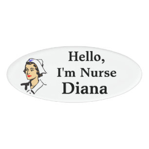 Badge D'identification Balise Bonjour personnalisée, Infirmière Im