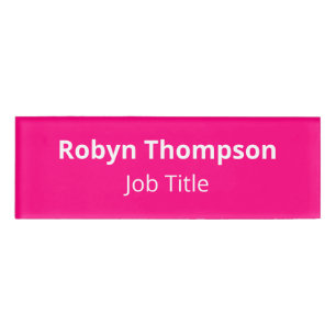 Badge D'identification Balise de nom acrylique rose chaud Magnetic Profes