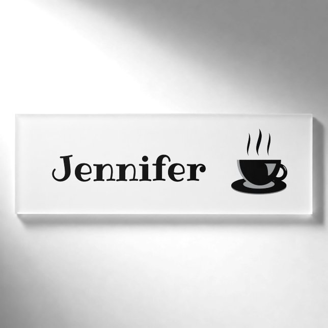 Badge D'identification Balise de nom Barista avec logo de café (Devant)