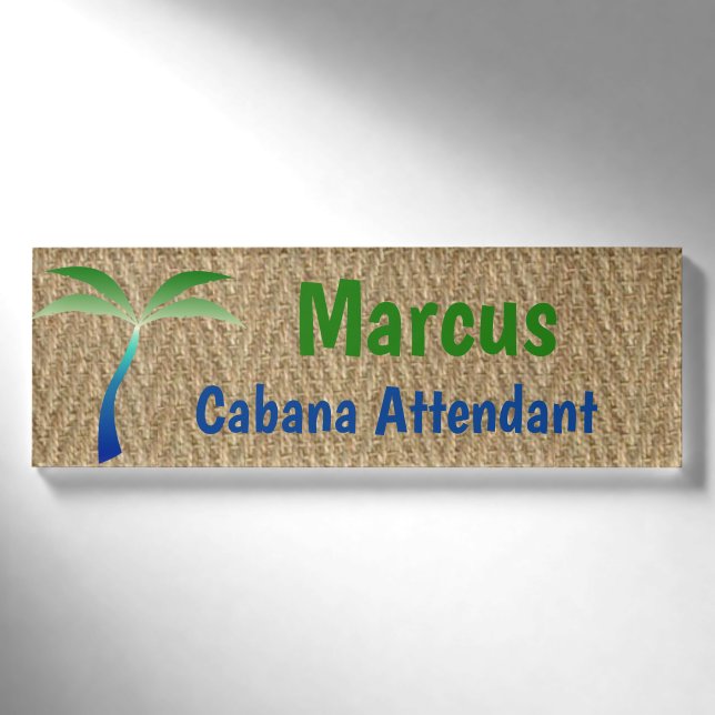 Badge D'identification Balise de nom commercial Tropical Seagrass and Pal (Devant)