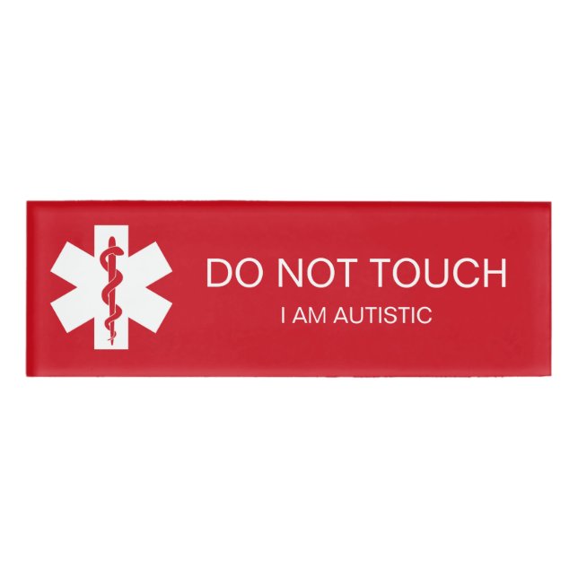 Badge D'identification Balise de nom d'alerte Médicale - NE PAS TOUCHER - (Devant)