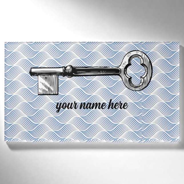 Badge D'identification Balise de nom de grand rectangle personnalisable (Devant)