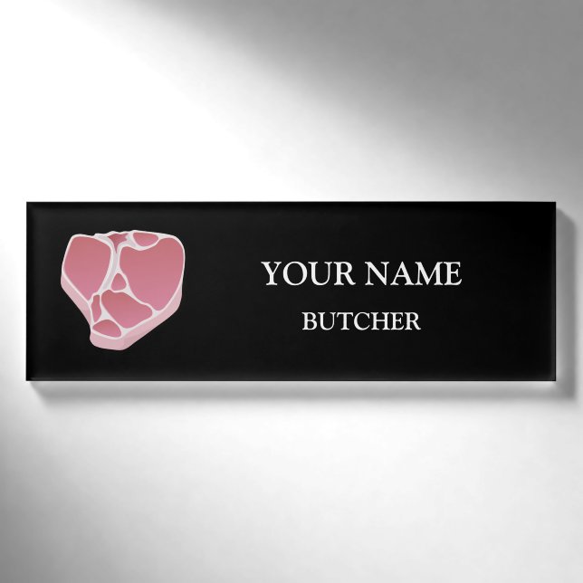 Badge D'identification Balise de nom de l'os T du boucher (Devant)