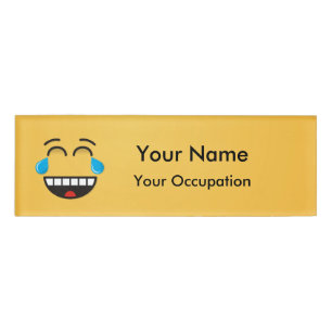 Badge D'identification Balise de nom du visage avec des larmes de joie