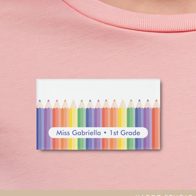 Badge D'identification Balise de nom magnétique de l'enseignant scolaire  (Créateur téléchargé)