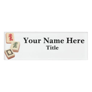 Badge D'identification Balise de nom magnétique Mahjong