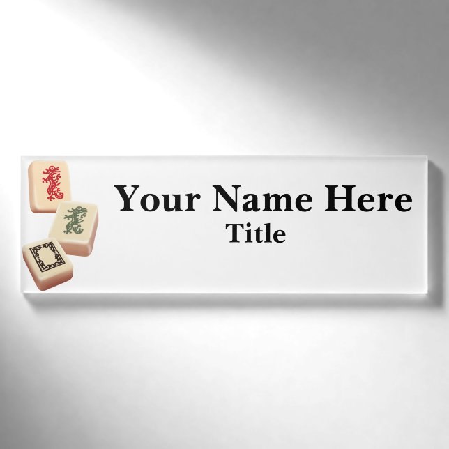 Badge D'identification Balise de nom magnétique Mahjong (Devant)