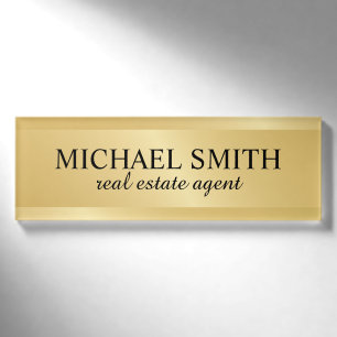 Badge D'identification Balise de nom personnalisé Gold Professional