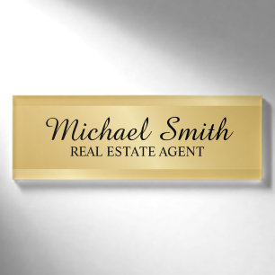 Badge D'identification Balise de nom personnalisé Gold Professional