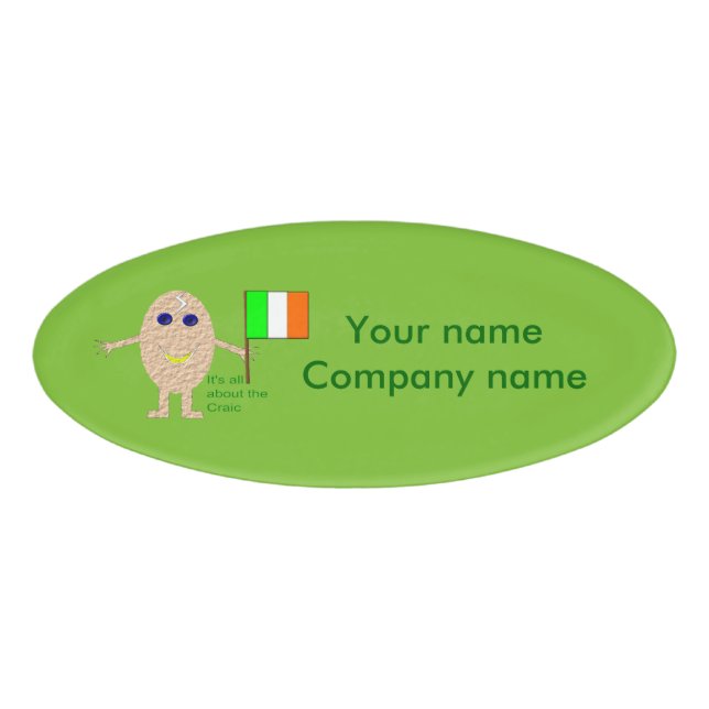 Badge D'identification Balise de nom personnalisé Oeuf irlandais patrioti (Devant)