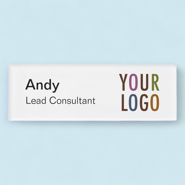 Badge D'identification Balise de nom professionnel acrylique avec logo ma (MISOOK Employee Name Tag)