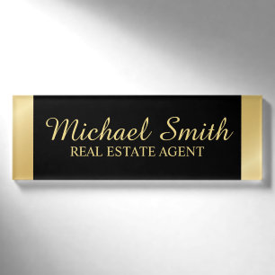 Badge D'identification Balise de nom professionnel Black and Gold