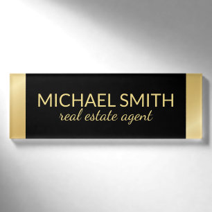 Badge D'identification Balise de nom professionnel Black and Gold