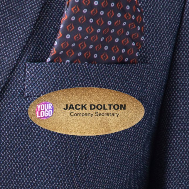 Badge D'identification Balise de titre et de nom du travail personnalisé  (Custom Logo or Photo Employee Job Title & Name Tag)