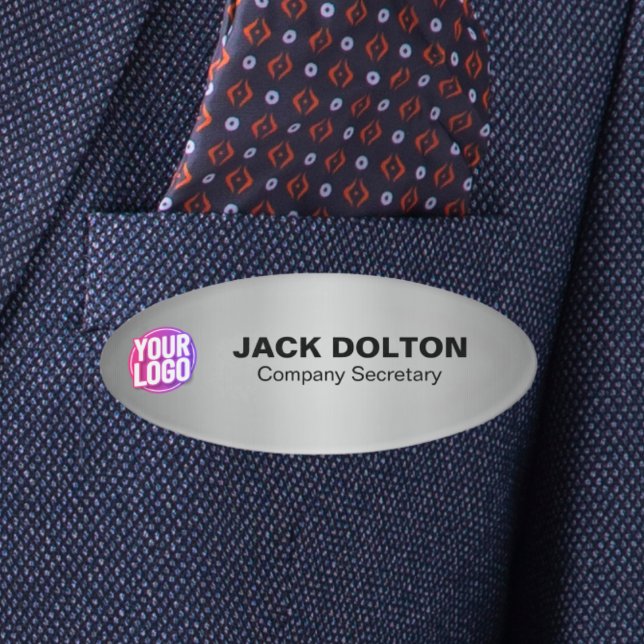 Badge D'identification Balise de titre et de nom du travail personnalisé  (Custom Logo or Photo Employee Job Title & Name Tag)