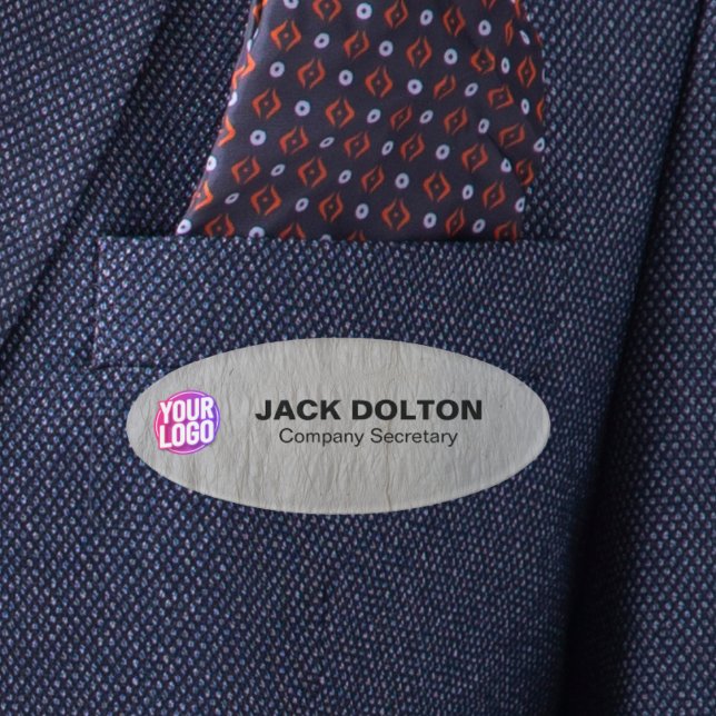 Badge D'identification Balise de titre et de nom du travail personnalisé  (Custom Logo or Photo Employee Job Title & Name Tag)
