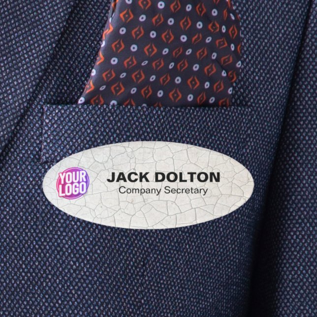 Badge D'identification Balise de titre et de nom du travail personnalisé  (Custom Logo or Photo Employee Job Title & Name Tag)