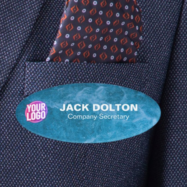 Badge D'identification Balise de titre et de nom du travail personnalisé  (Custom Logo or Photo Employee Job Title & Name Tag)