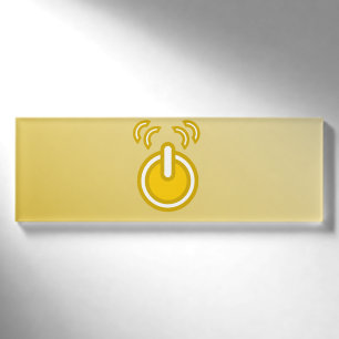 Badge D'identification Balise Nom de l'icône jaune Abstraite