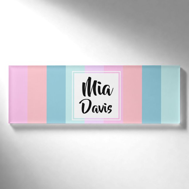 Badge D'identification Balise Nom des bandes Pastel (Devant)