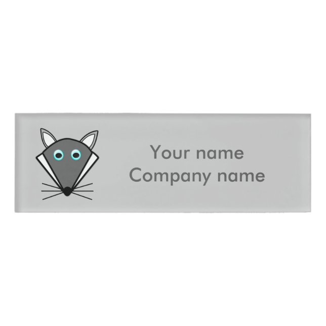 Badge D'identification Balise Nom personnalisé du loup d'Halloween mignon (Devant)