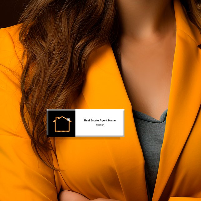 Badge D'identification Balises de nom de l'agent immobilier classique (Créateur téléchargé)