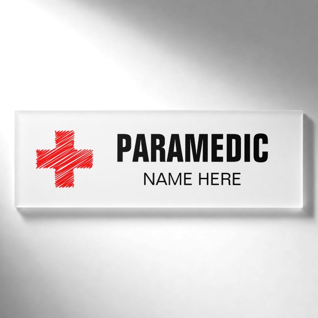 Badge D'identification Balises magnétiques pour le personnel paramédical  (Devant)