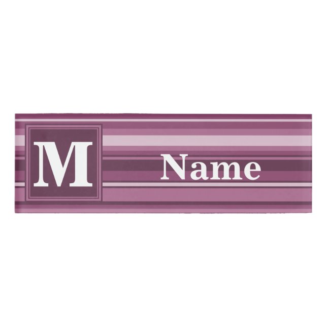 Badge D'identification Bandes mauve monogrammes (Devant)