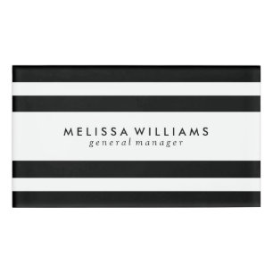 Badge D'identification Bandes noires et blanches Design moderne