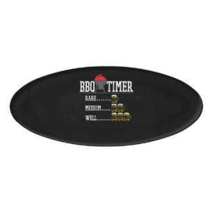 Badge D'identification BBQ BBBQ Timer Funny Bière Grill Grill Grill Gri