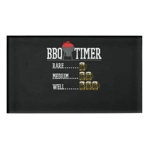 Badge D'identification BBQ BBQ Timer Funny Bière Steak Grill