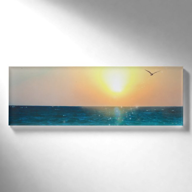 Badge D'identification Belle plage d'été coucher de soleil (Devant)