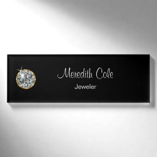 Badge D'identification Bijoutier chic de magasin de bijoux