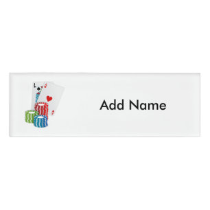 Badge D'identification Blackjack avec jetons de poker