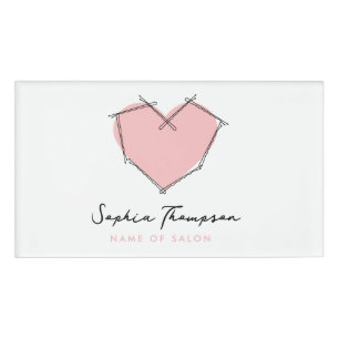 Badge D'identification Bobby Pins Logo Coiffeuse Liste de styliste Pink B