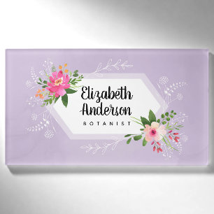 Badge D'identification Boho floral d'aquarelle botaniste