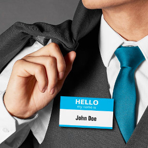 Badge D'identification Bonjour Mon Nom Est - Bleu